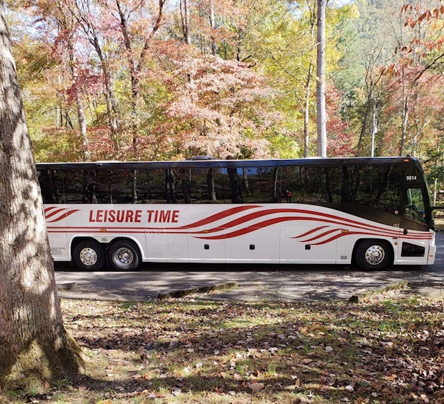 Bus in the fall leaves